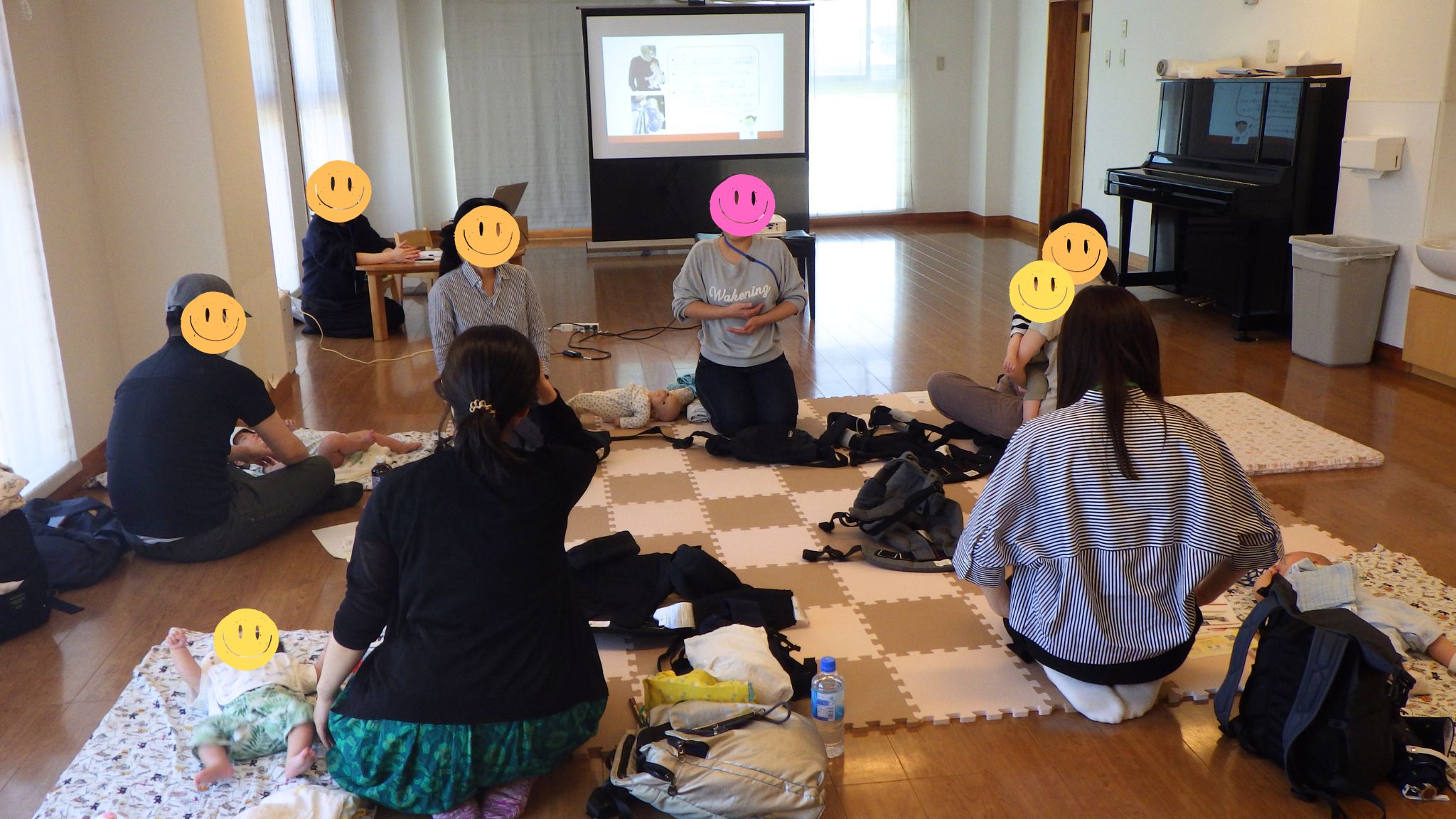 抱っこ紐講座会場の雰囲気